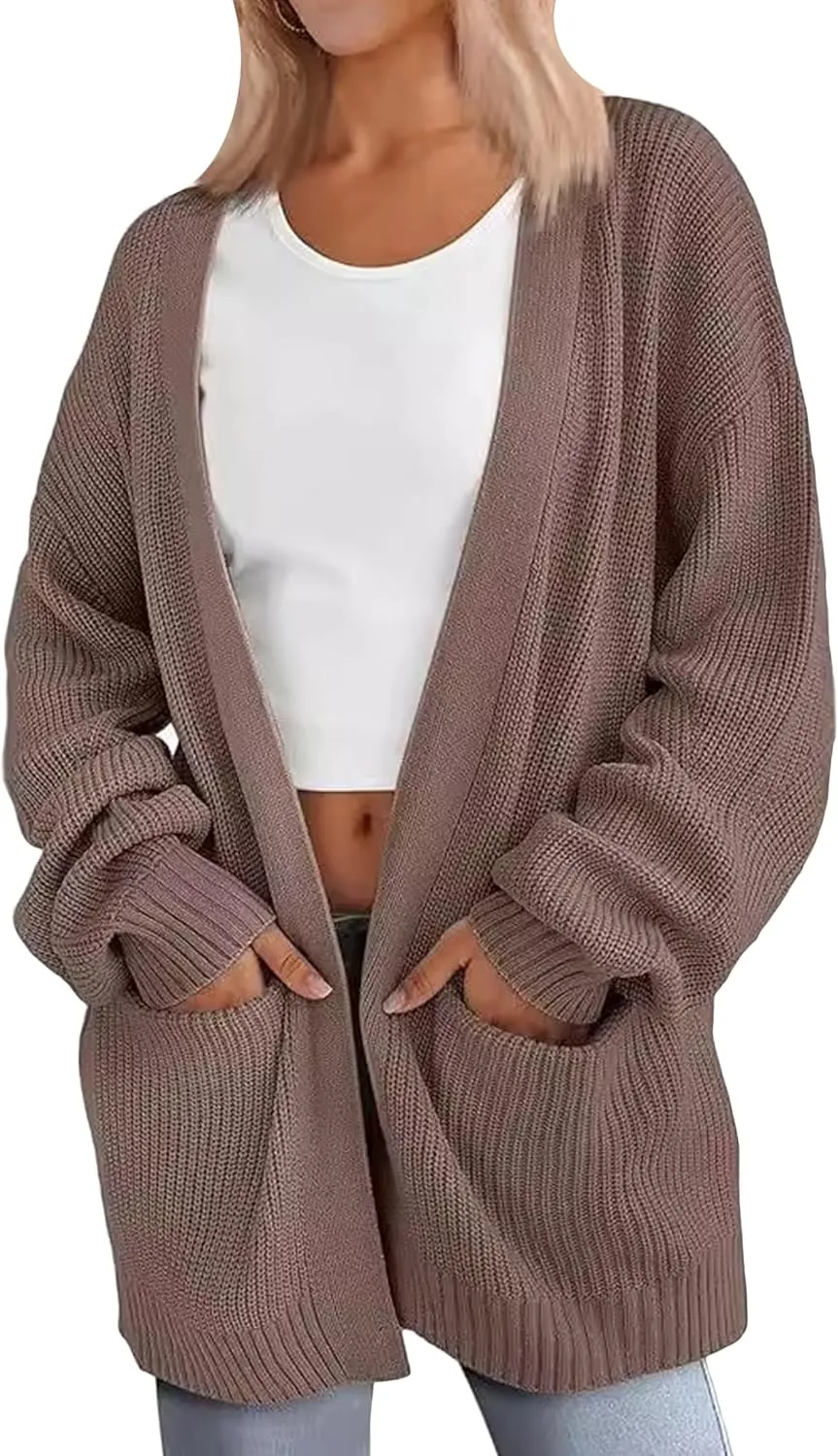 GORIFE Women's Soft Open Front Oversized Casual Loose Fit Cardigan Sweater Fall Chunky Knit Sweater Cardigan