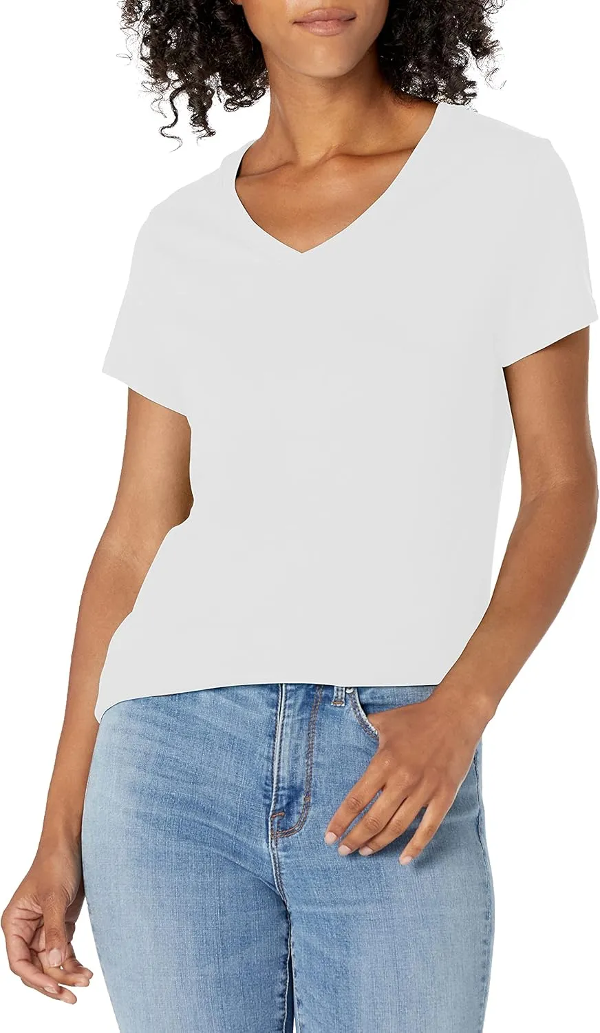 Hanes Women's Short Sleeve Flowy V-Neck T-Shirt