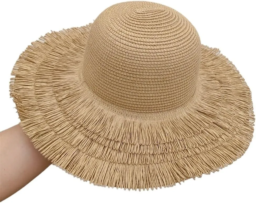 HBJWOV Wide Brim Beach Hats with Women Large Protection Sun Hats Big Brim Hats