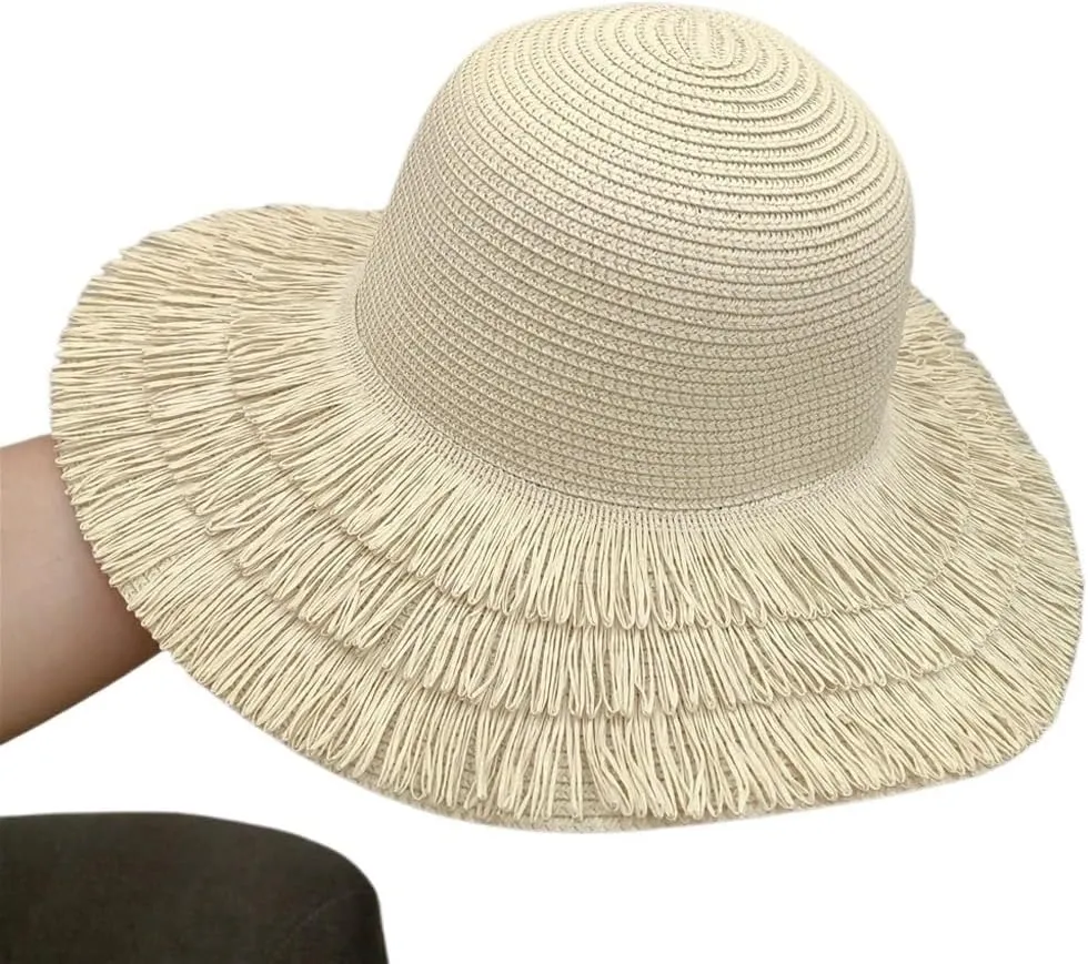 HBJWOV Wide Brim Beach Hats with Women Large Protection Sun Hats Big Brim Hats