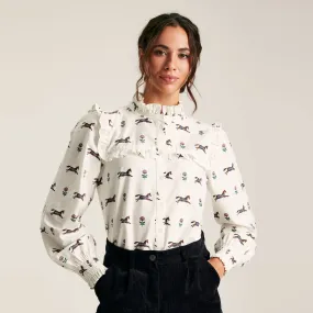 Joules Ladies Henrietta Jumping Horse Print Shirt