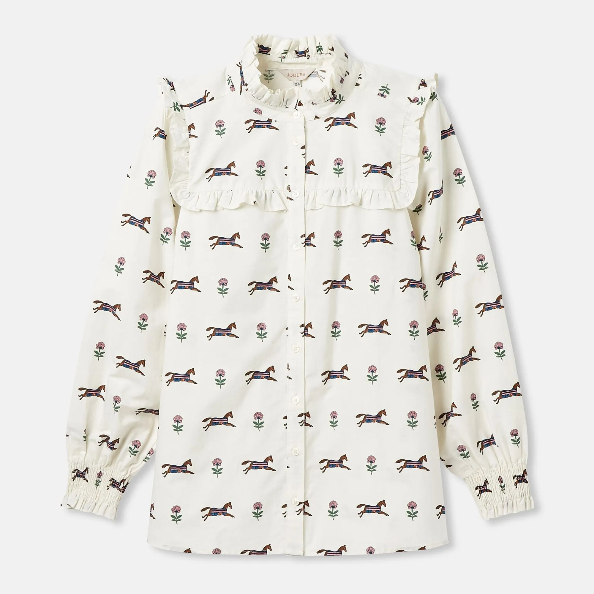 Joules Ladies Henrietta Jumping Horse Print Shirt