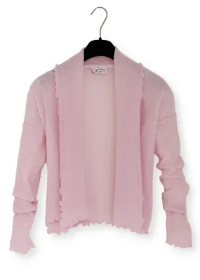 Kashmir cardigan med draperad sjalkrage - Vintage pink