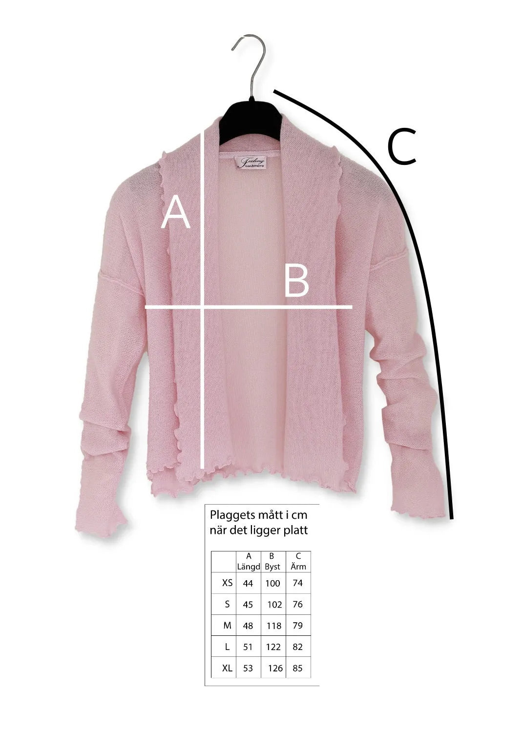 Kashmir cardigan med draperad sjalkrage - Vintage pink