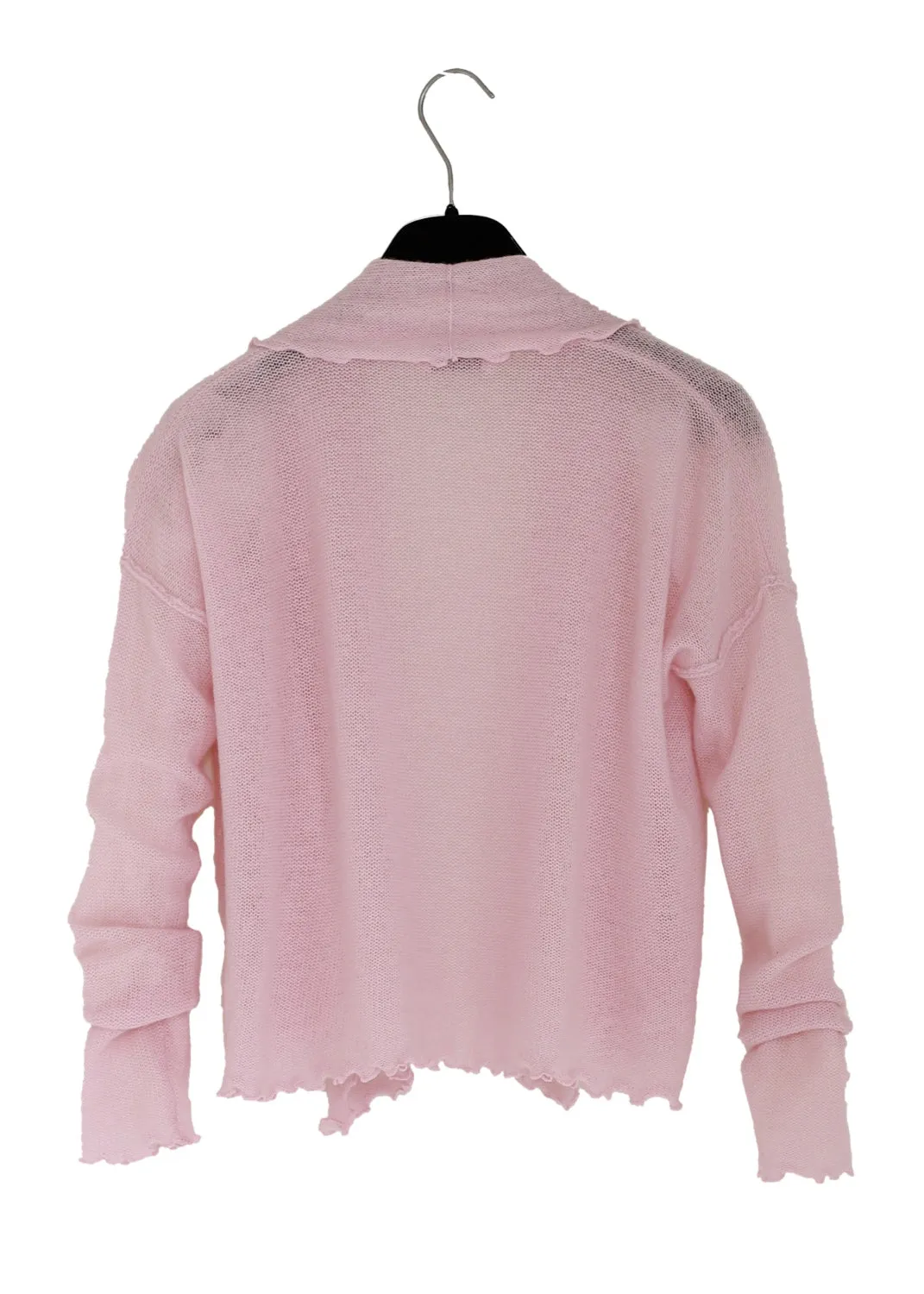 Kashmir cardigan med draperad sjalkrage - Vintage pink
