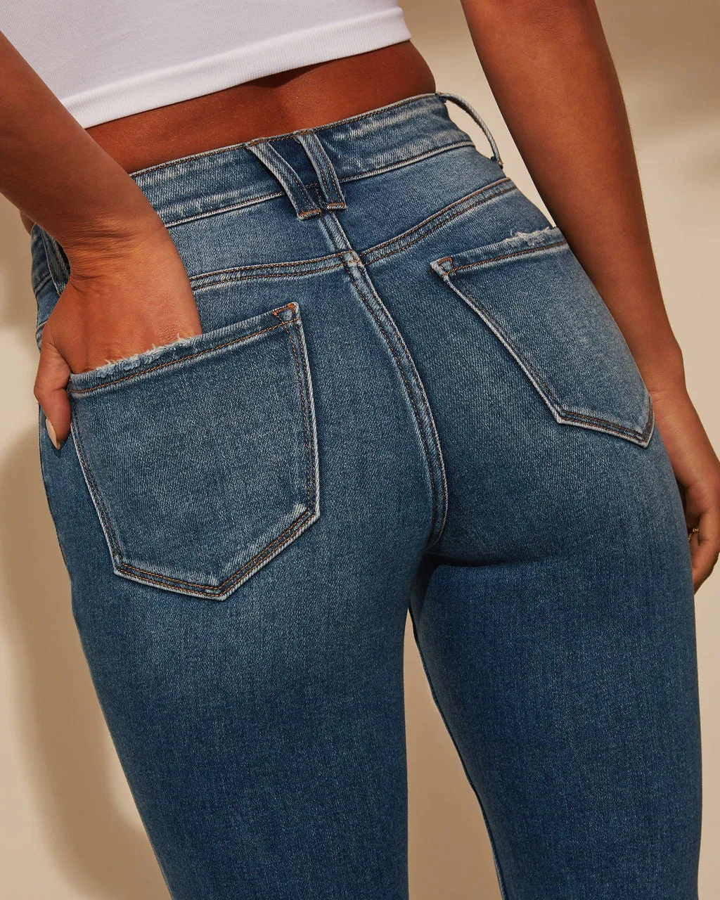 Kylee High Rise Distressed Flare Jeans