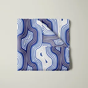 Lasdun Neckerchief / Pocket Square - Blue/ White
