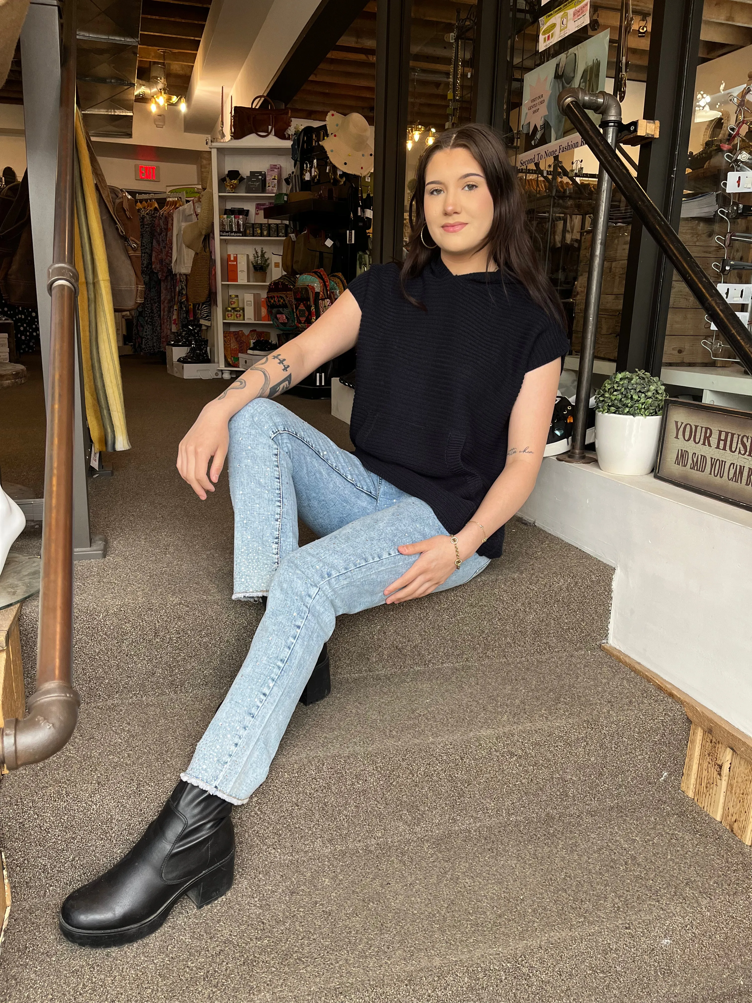 Light Wash Bedazzled Jeans (Only 1 XXL Left!)