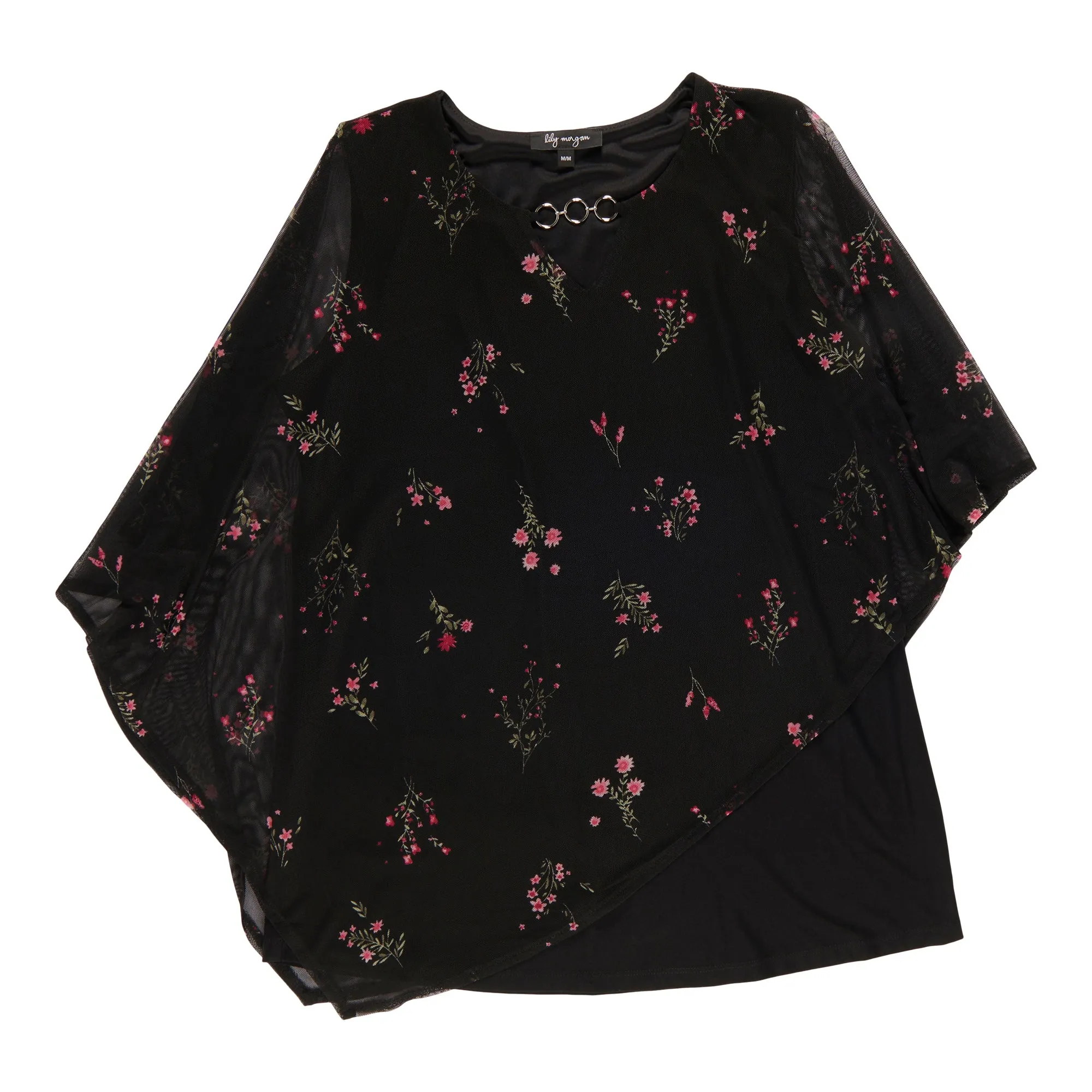 lily morgan Women's Round Neck Ring Detail Blouse