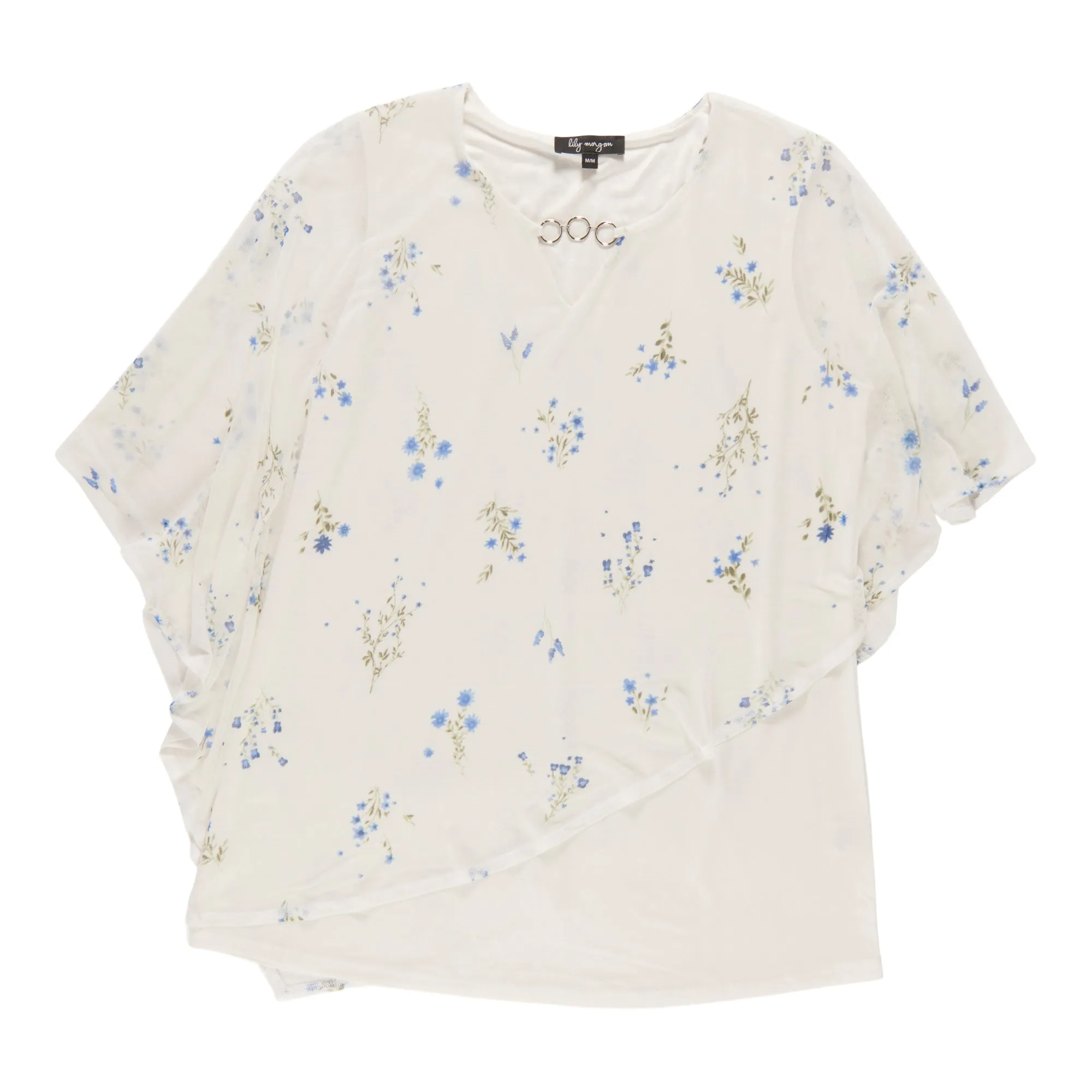 lily morgan Women's Round Neck Ring Detail Blouse
