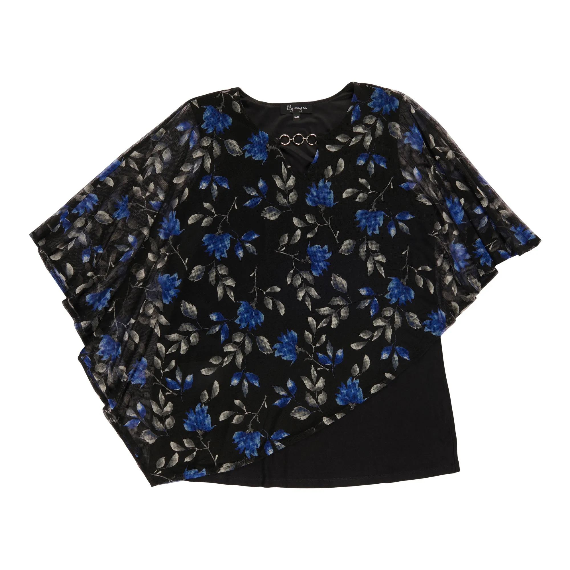 lily morgan Women's Round Neck Ring Detail Blouse