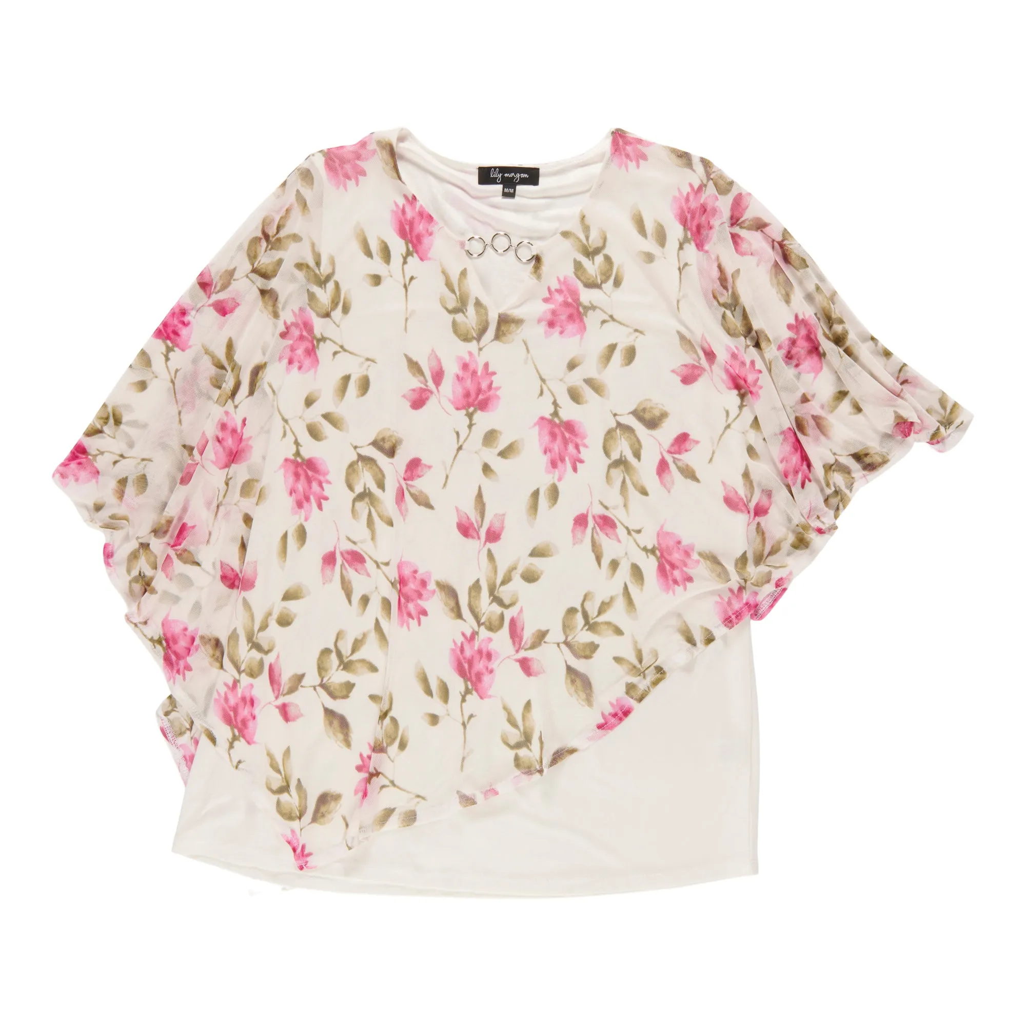 lily morgan Women's Round Neck Ring Detail Blouse
