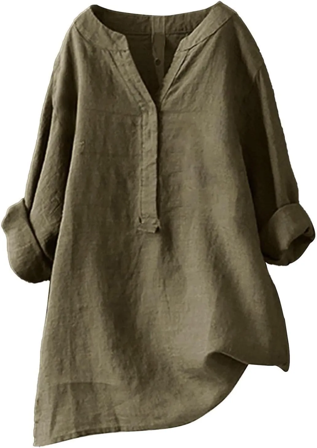 Linen Shirt for Women Breathable Tops Loose Button V Neck Tops Womens Daily Tunic Blouse Oversized Summer Tee Shirts