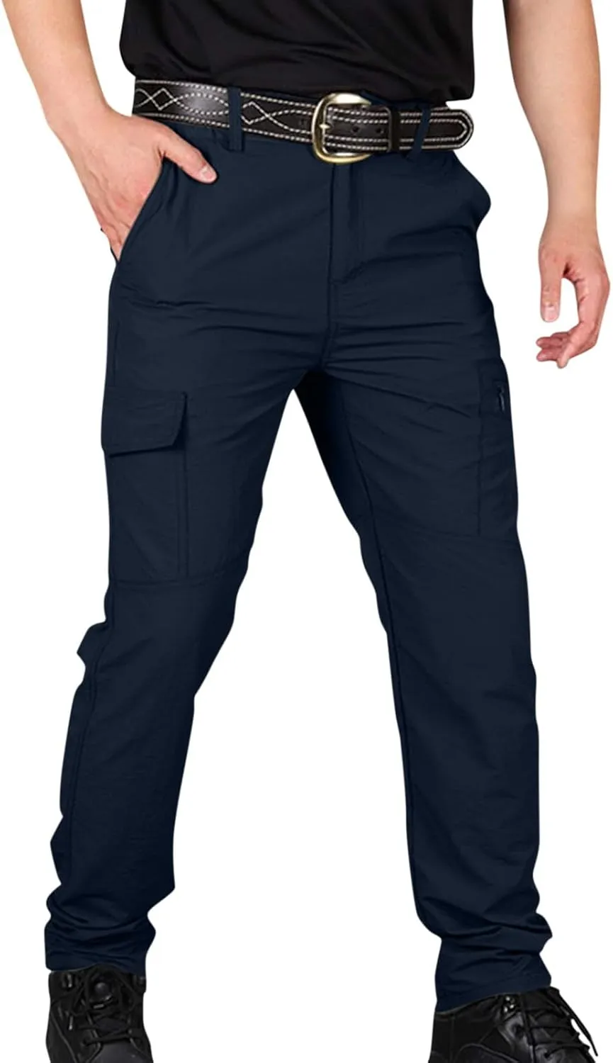 Mencomfy Cargo Pants Waterproof Ripstop Flex Tactic Lightweight Outdoor Hiking Work Pants Relaxed Fit Trousers