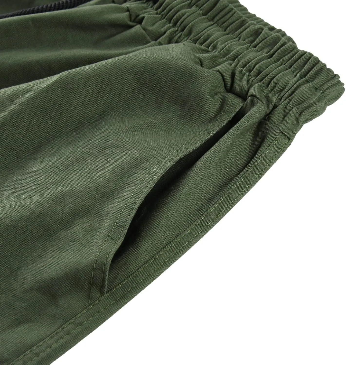 Men's Casual Linen Pants Lightweight Casual Relaxed Fit Wide Leg Breathable Drawstring Waist Summer Beach Trousers