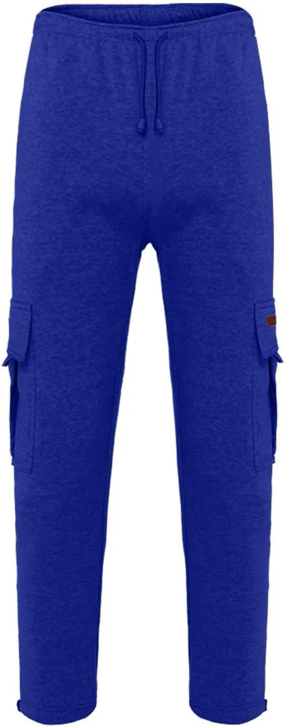 Men's Cotton Sweatpants Drawstring Baggy Wide Straight Leg Relaxed Fit Pants Business Trousers with Pocket