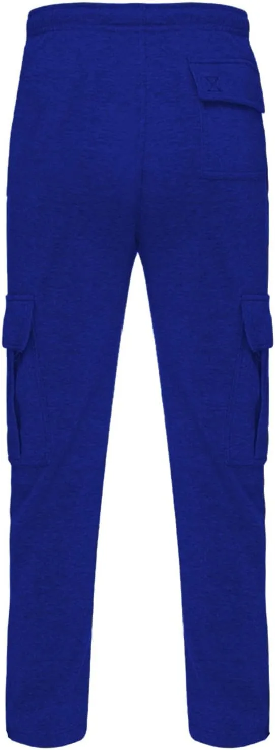 Men's Cotton Sweatpants Drawstring Baggy Wide Straight Leg Relaxed Fit Pants Business Trousers with Pocket