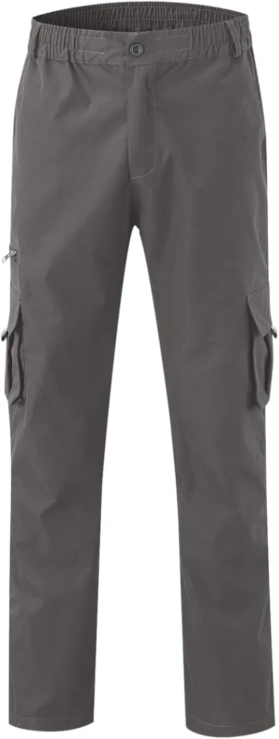 Men's Outdoor Cargo Pant Relaxed Fit Lightweight Hiking Jogger Classic Fit Multi Pockets Fashion Trousers