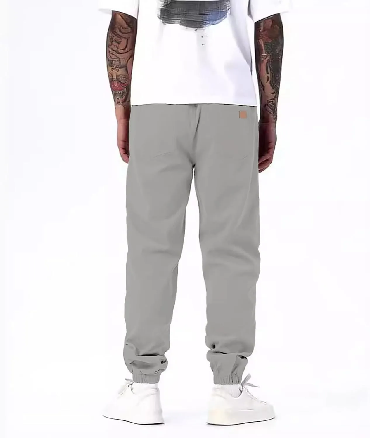 Men's Pants with Multi Pockets Drawstring Tactical Joggers Relaxed Fit Hiking Stretch Casual Sweatpants Cargo Workout