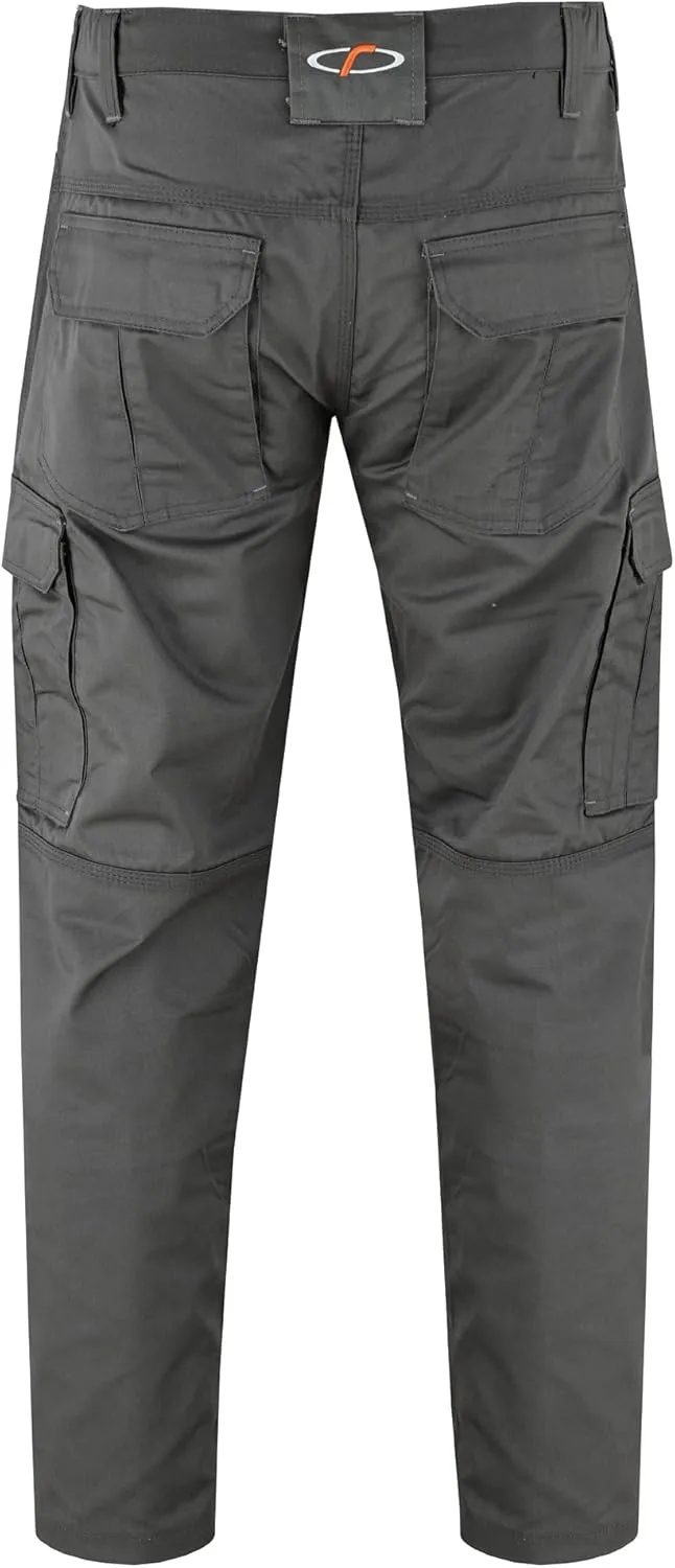 Mens Tactical Pants Elasticated Waist Lightweight Work Pants for Men Construction Boot Cut Relaxed Fit Cargo Pants