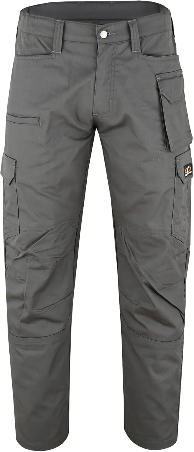 Mens Tactical Pants Elasticated Waist Lightweight Work Pants for Men Construction Boot Cut Relaxed Fit Cargo Pants