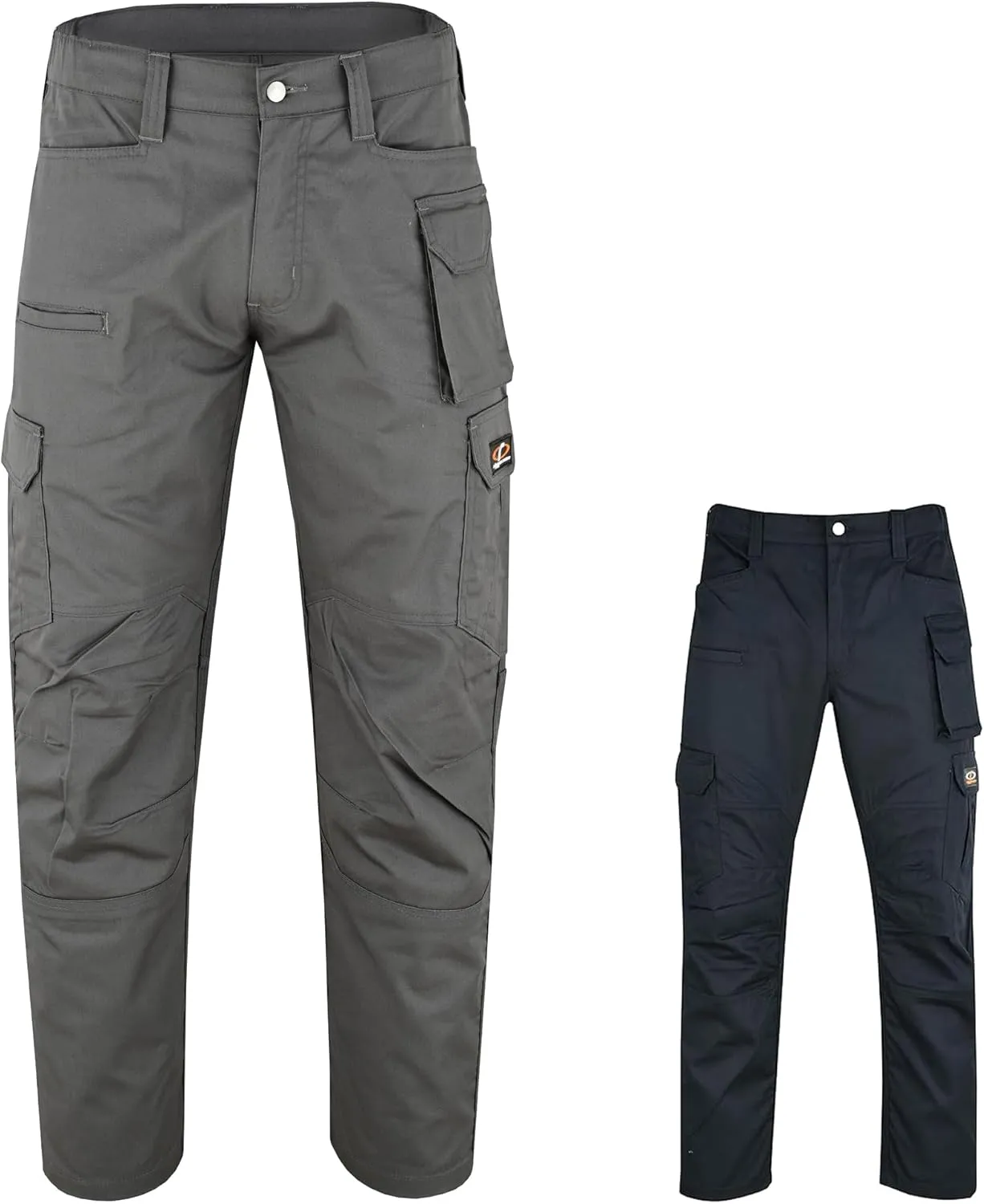 Mens Tactical Pants Elasticated Waist Lightweight Work Pants for Men Construction Boot Cut Relaxed Fit Cargo Pants