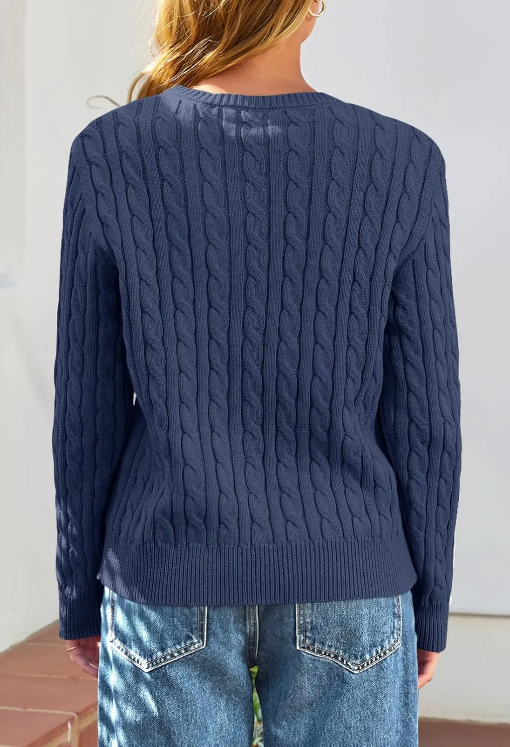 MEROKEETY Women's Cable Knit Open Front Cardigan Sweaters Fall Long Sleeve Button Down Soft Outwear