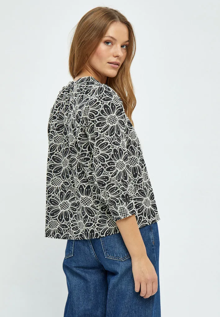 MSMaila Embroidery Blouse - Black