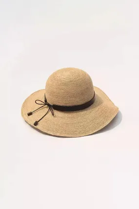 Packable Floppy Straw Hat with Bow