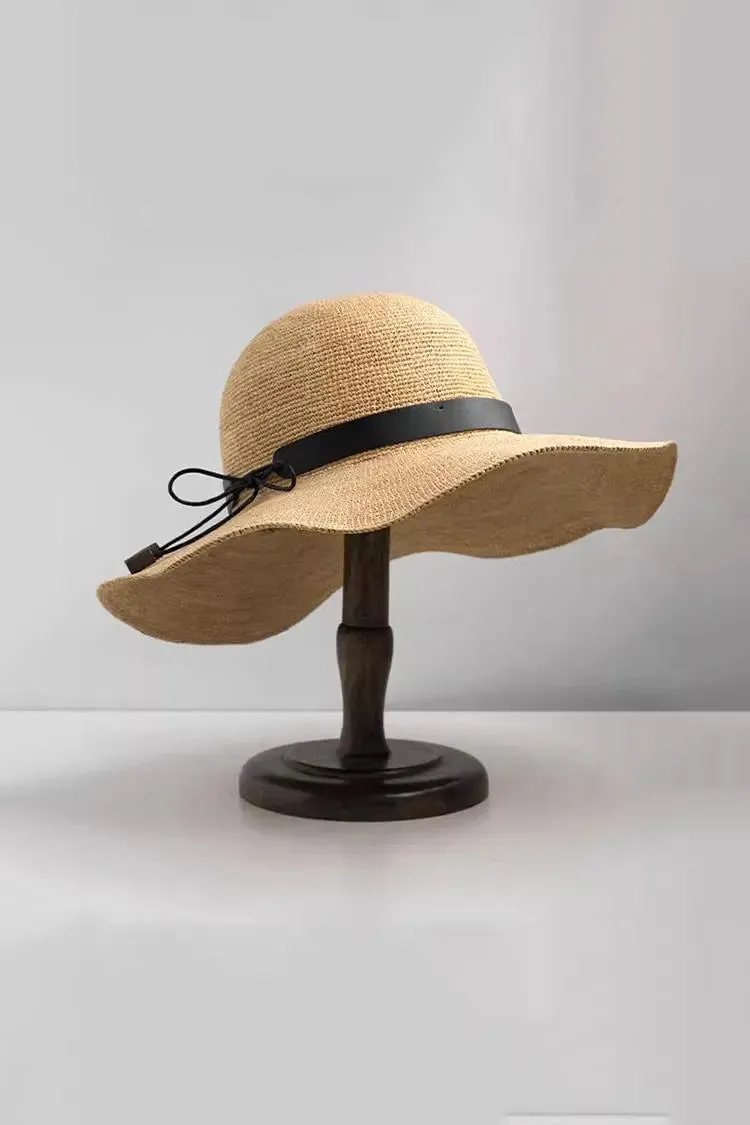 Packable Floppy Straw Hat with Bow