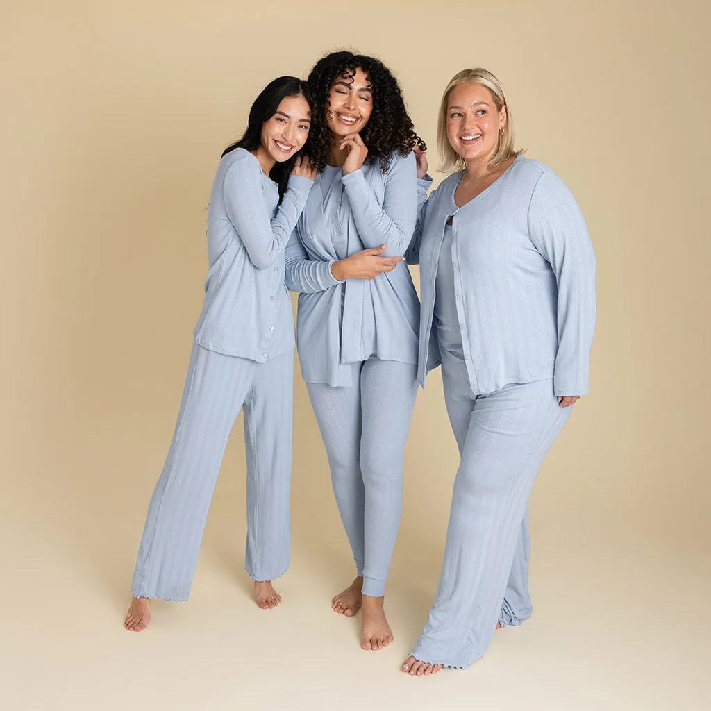 Periwinkle Women's Pointelle Fly Away Cardigan