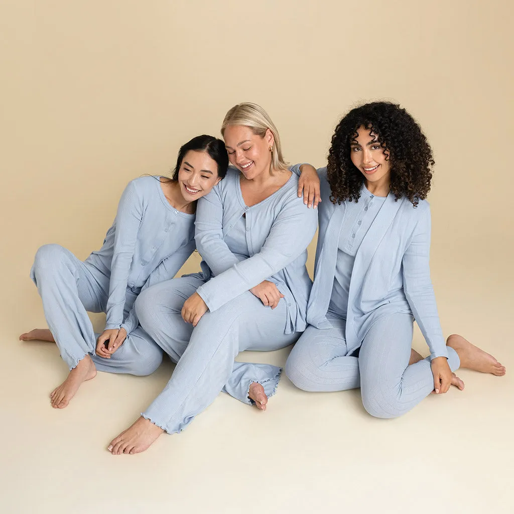 Periwinkle Women's Pointelle Fly Away Cardigan