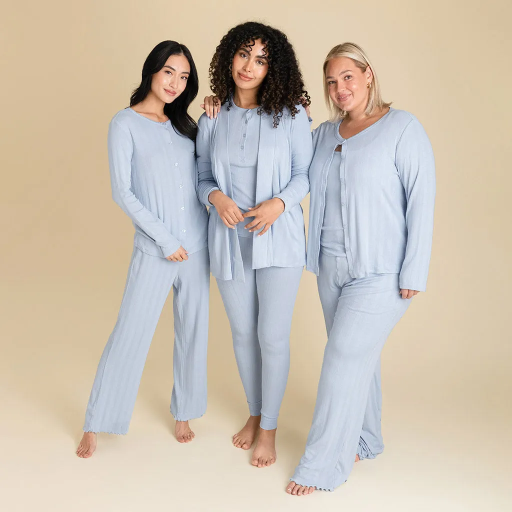 Periwinkle Women's Pointelle Fly Away Cardigan
