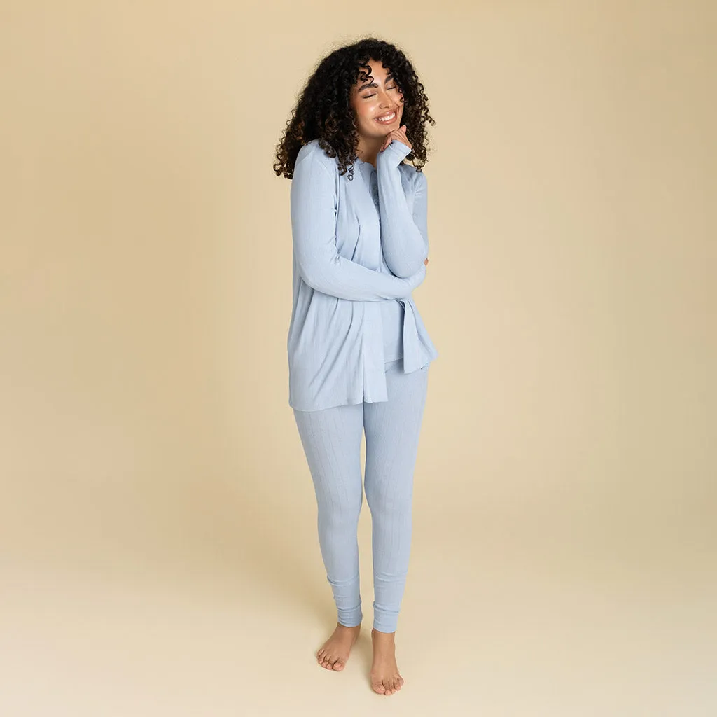 Periwinkle Women's Pointelle Fly Away Cardigan