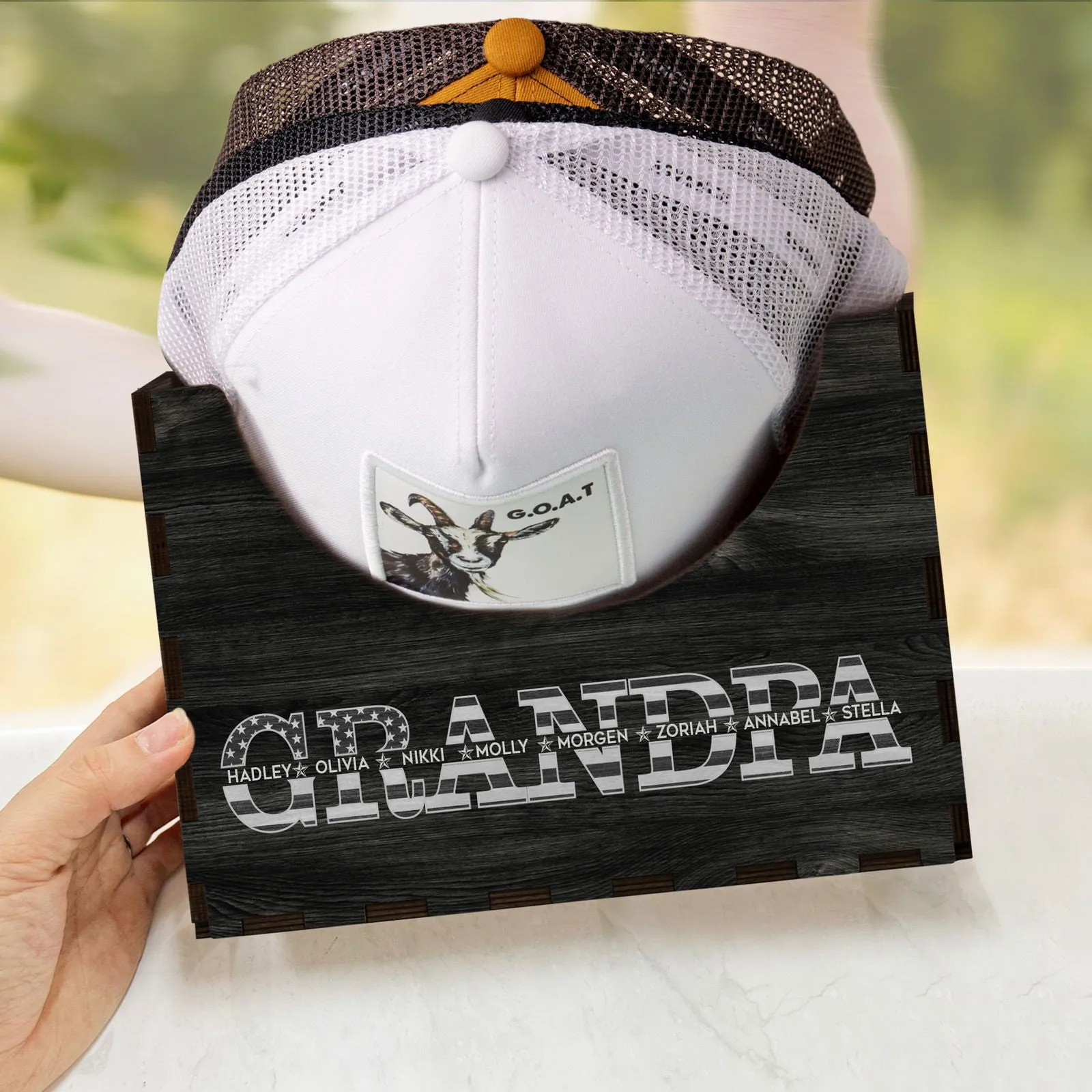 Personalized Wooden Hat Holder, Personalized Cap Holder, Custom Hat Holder, Hat Rack, Hat Storage Box, Fathers Day Gift HH03