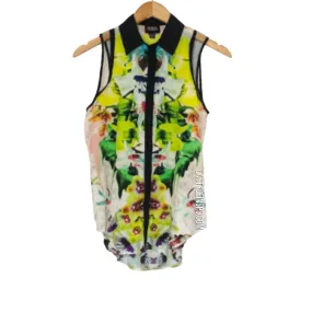Prabal Gurung Colorful Button Down Shirt Blouse Size XS