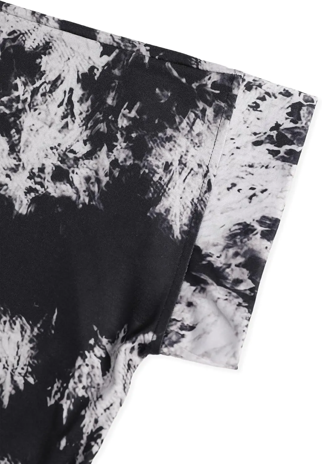 Remidoo Womens Oversized Crop Top Tie Dye Shirt Crewneck Short Sleeve T-Shirt