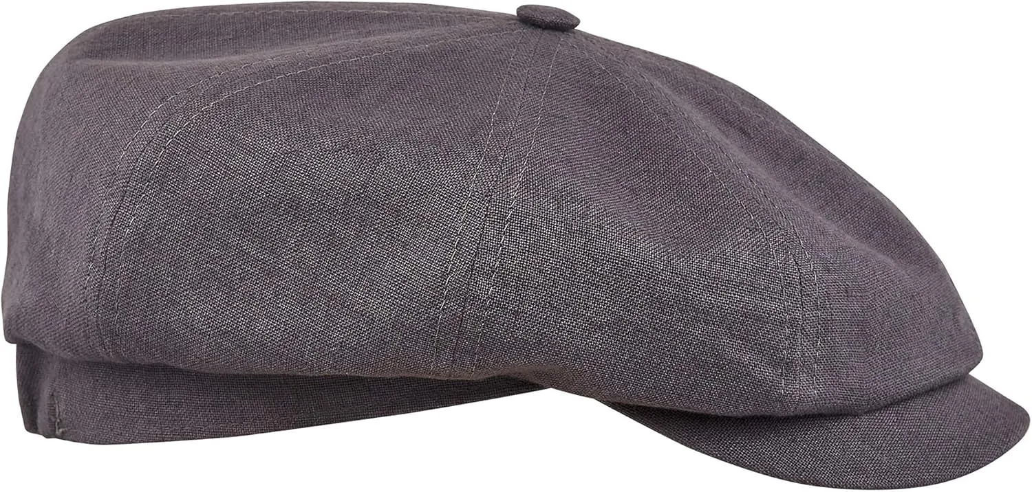 Sterkowski Rowdy Flat Cap for Men and Women | 100% Linen Newsboy Cap | Elegant 8 Panel Gatsby Cap