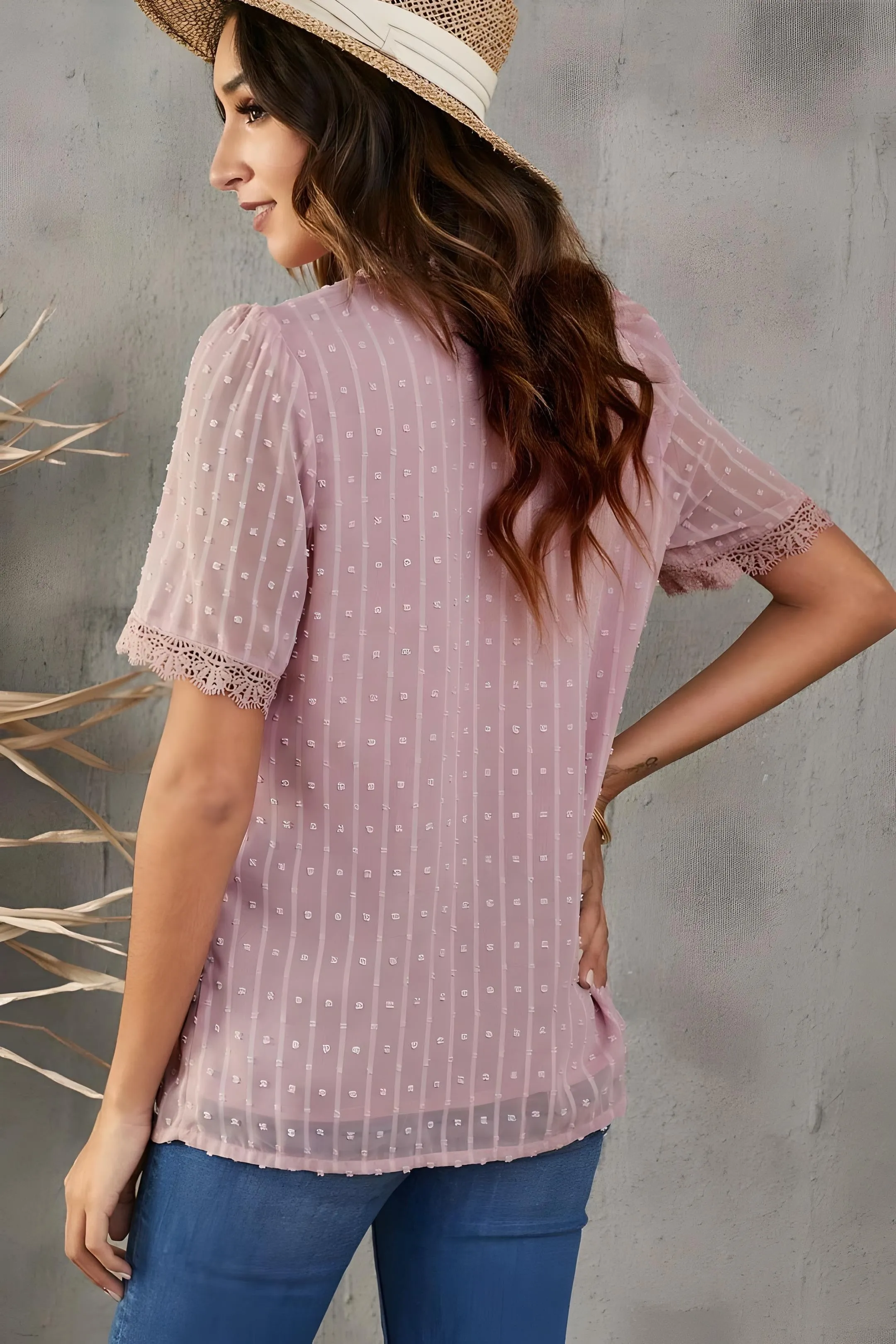 Swiss dot Lace Top
