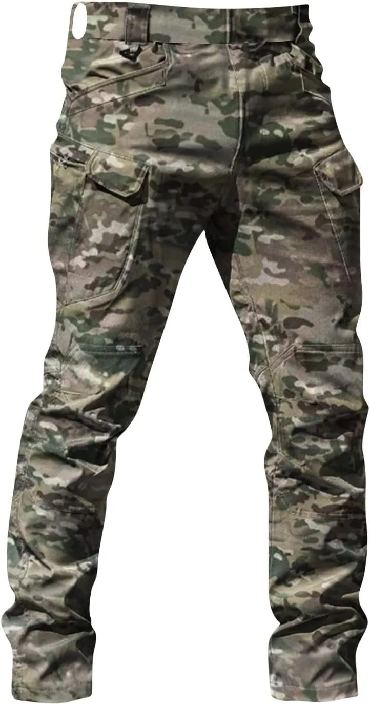 Tactical Pants for Men Waterproof Stretch Cargo Pants with Multi Pockets Relaxed Fit Work Hiking Pants