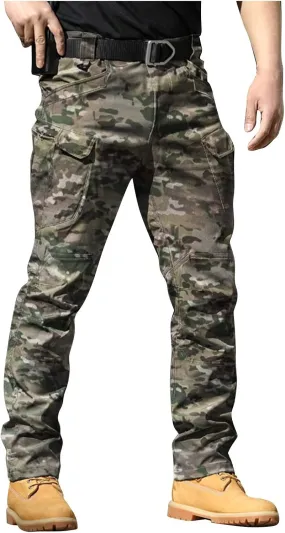 Tactical Pants for Men Waterproof Stretch Cargo Pants with Multi Pockets Relaxed Fit Work Hiking Pants