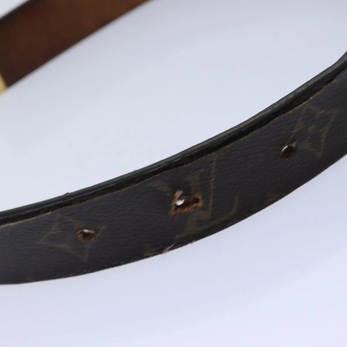 Trendy Inspired Louis Vuitton Monogram Ceinture Care Belt 48.4" Gold M6800y Lv Auth Bs17455