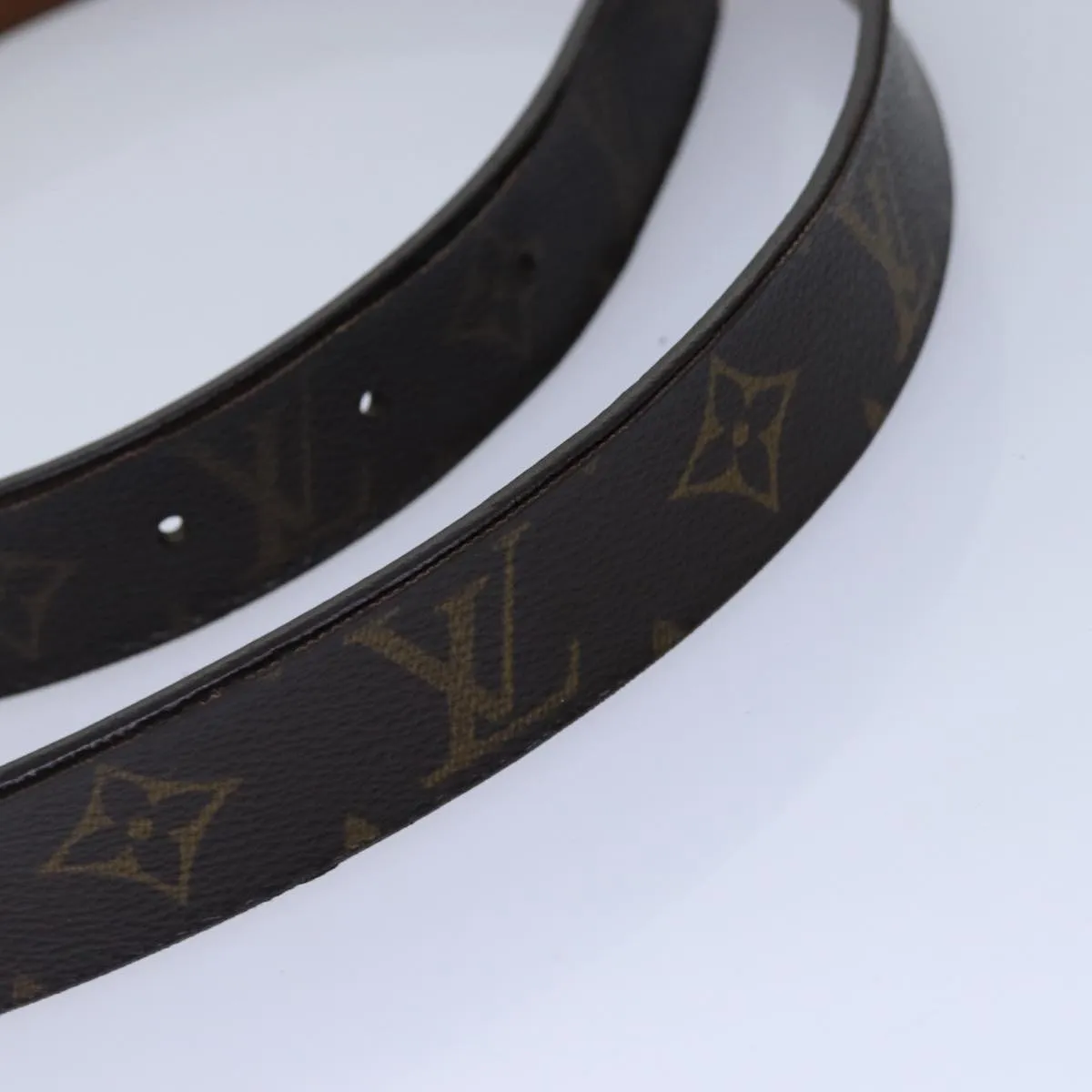Trendy Inspired Louis Vuitton Monogram Ceinture Care Belt 48.4" Gold M6800y Lv Auth Bs17455