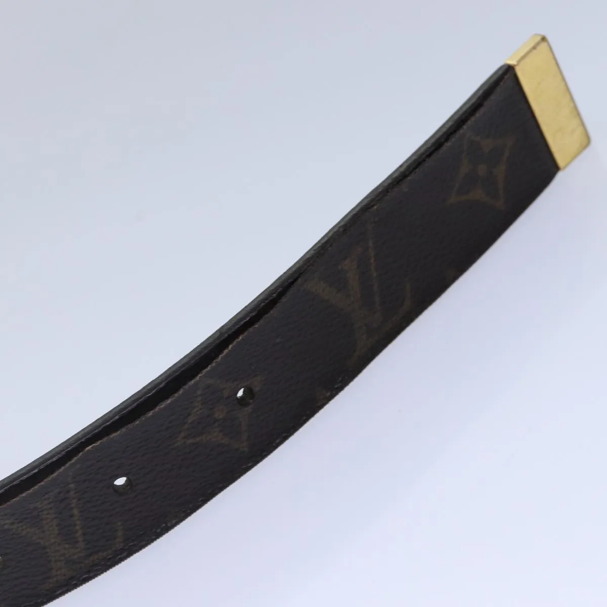 Trendy Inspired Louis Vuitton Monogram Ceinture Care Belt 48.4" Gold M6800y Lv Auth Bs17455