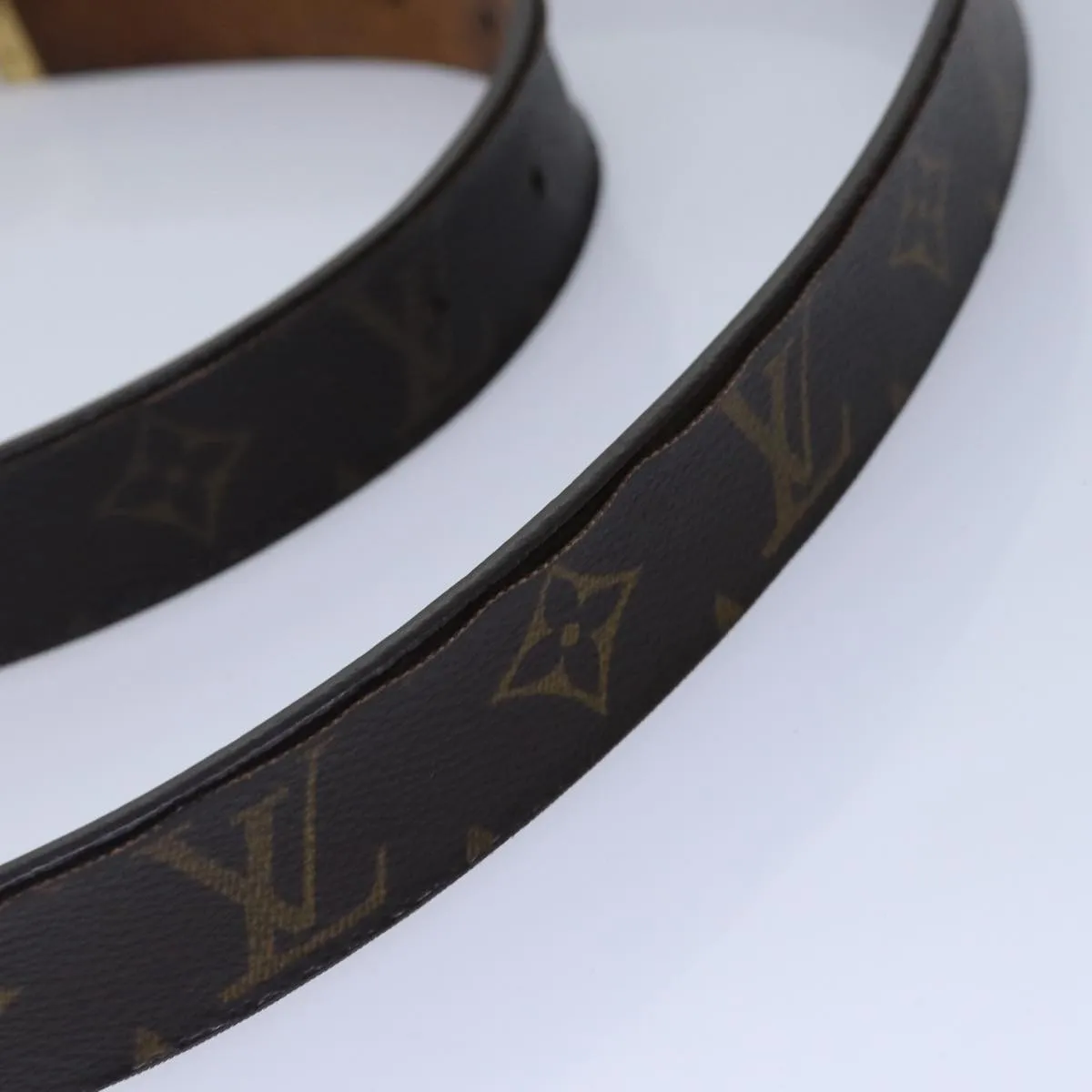 Trendy Inspired Louis Vuitton Monogram Ceinture Care Belt 48.4" Gold M6800y Lv Auth Bs17455