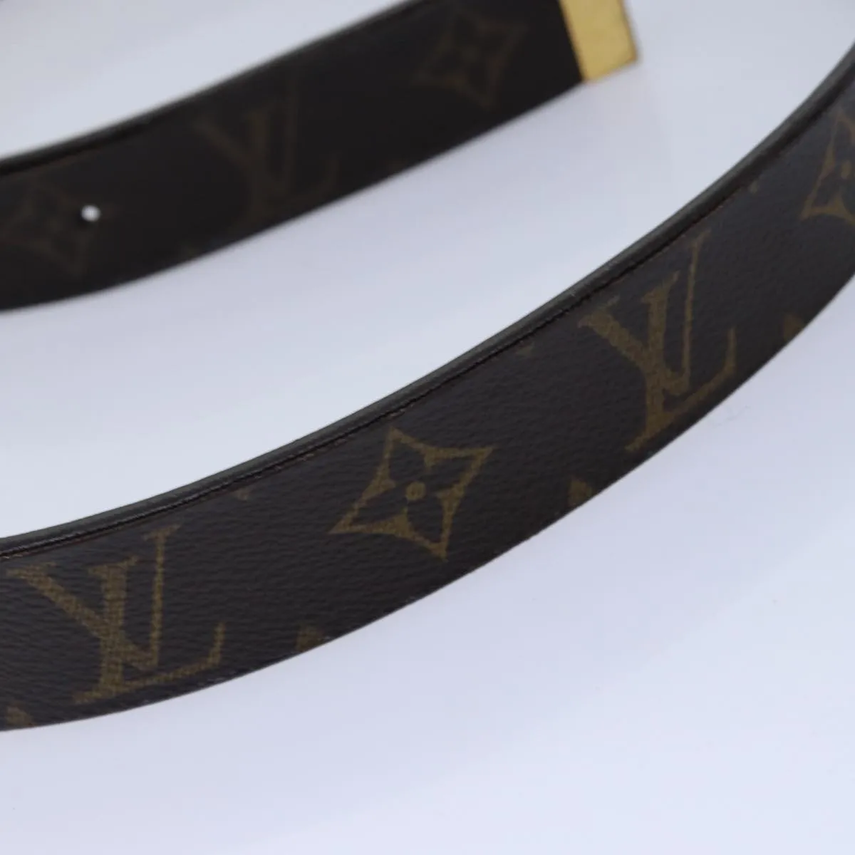 Trendy Inspired Louis Vuitton Monogram Ceinture Care Belt 48.4" Gold M6800y Lv Auth Bs17455