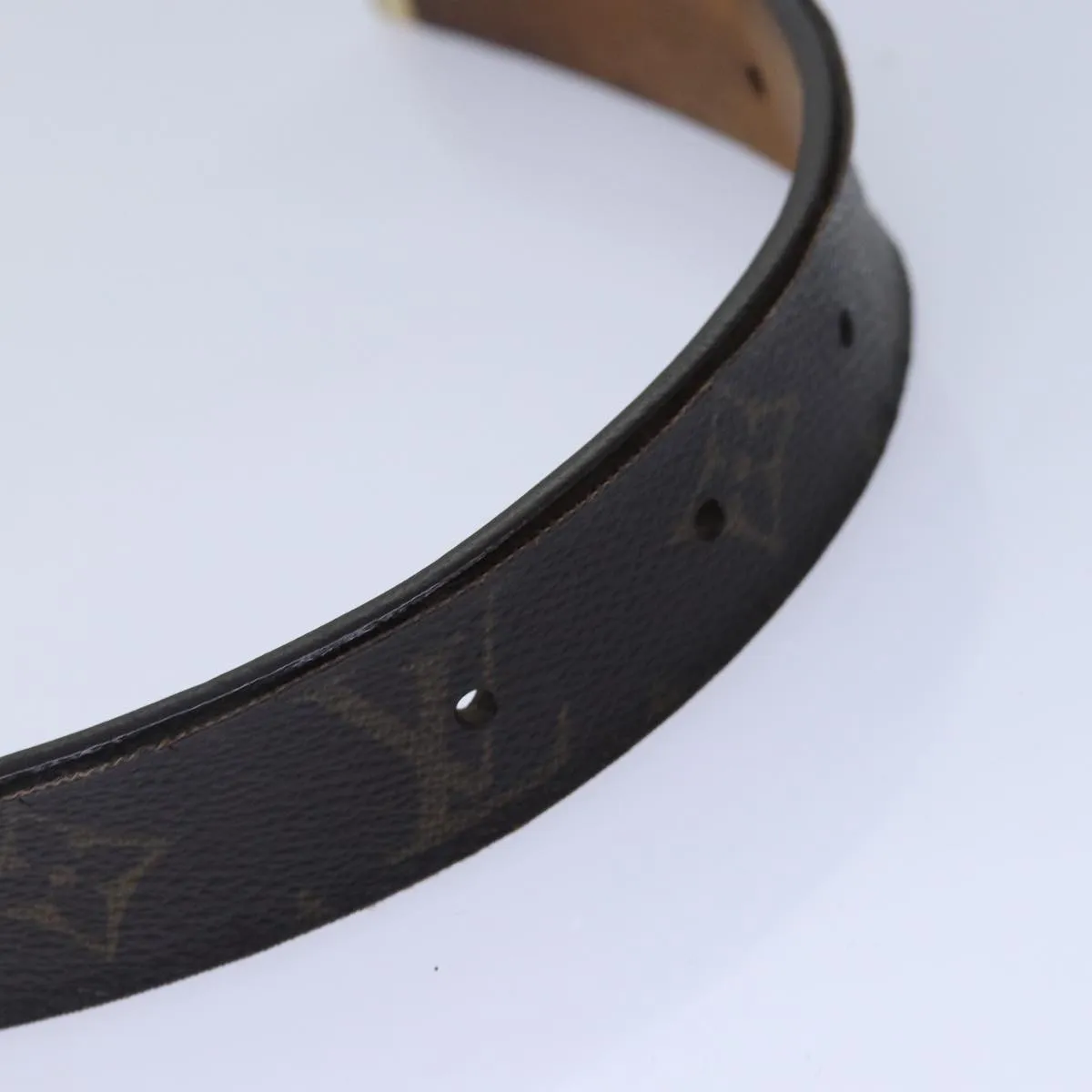 Trendy Inspired Louis Vuitton Monogram Ceinture Care Belt 48.4" Gold M6800y Lv Auth Bs17455