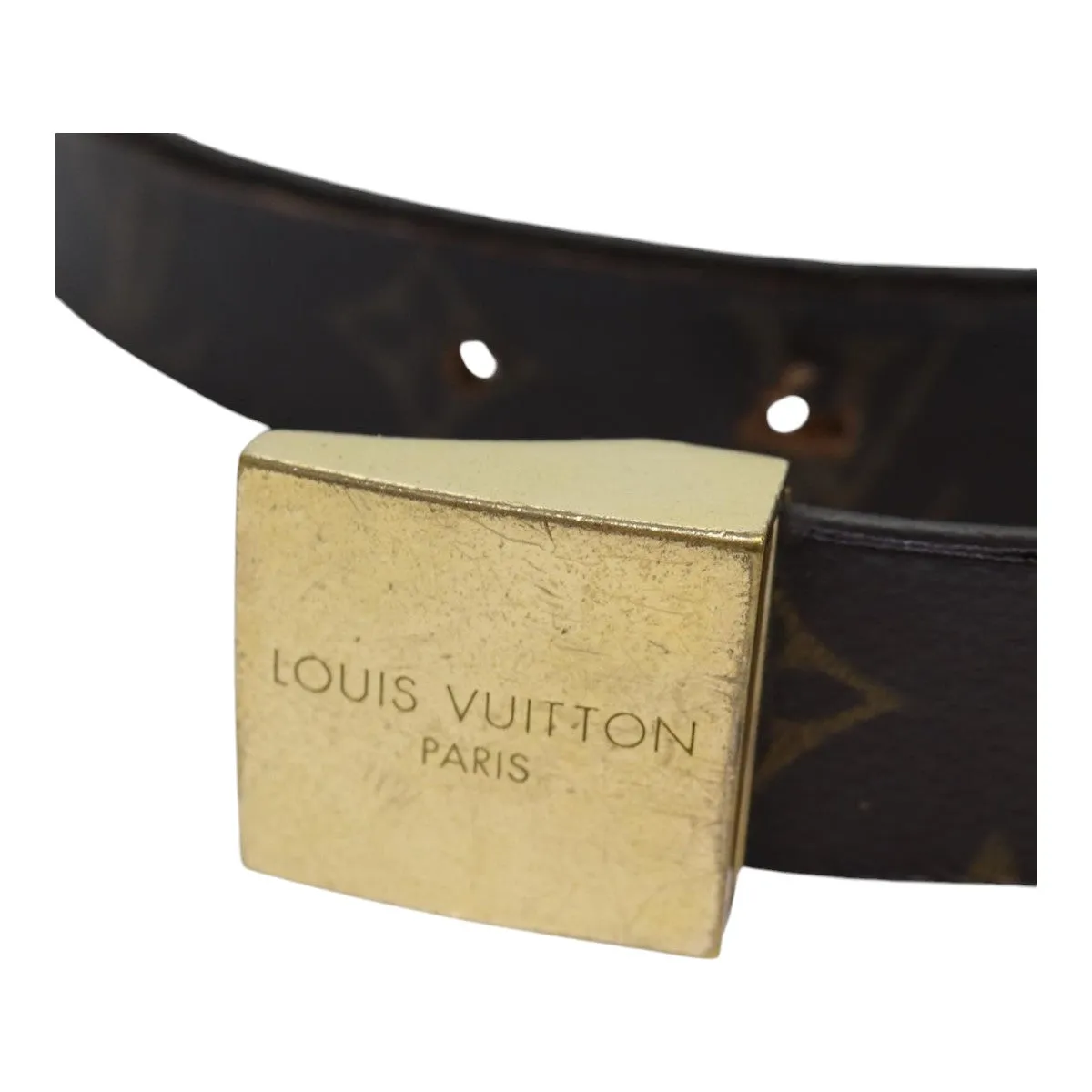Trendy Inspired Louis Vuitton Monogram Ceinture Care Belt 48.4" Gold M6800y Lv Auth Bs17455