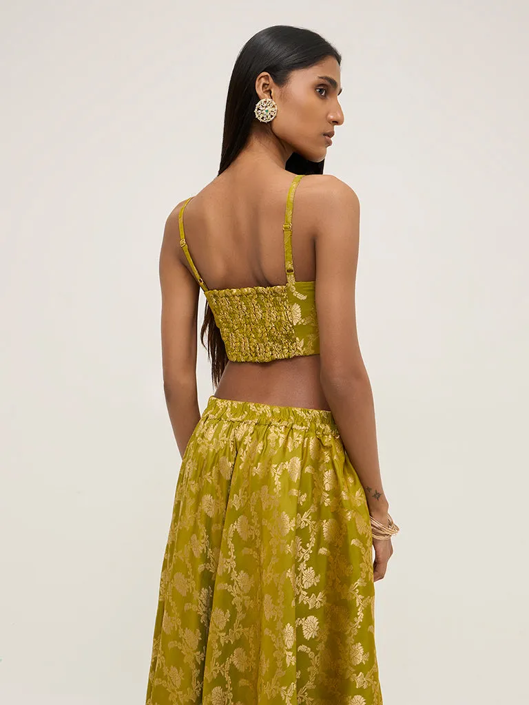 Vark Green Brocade Blouse