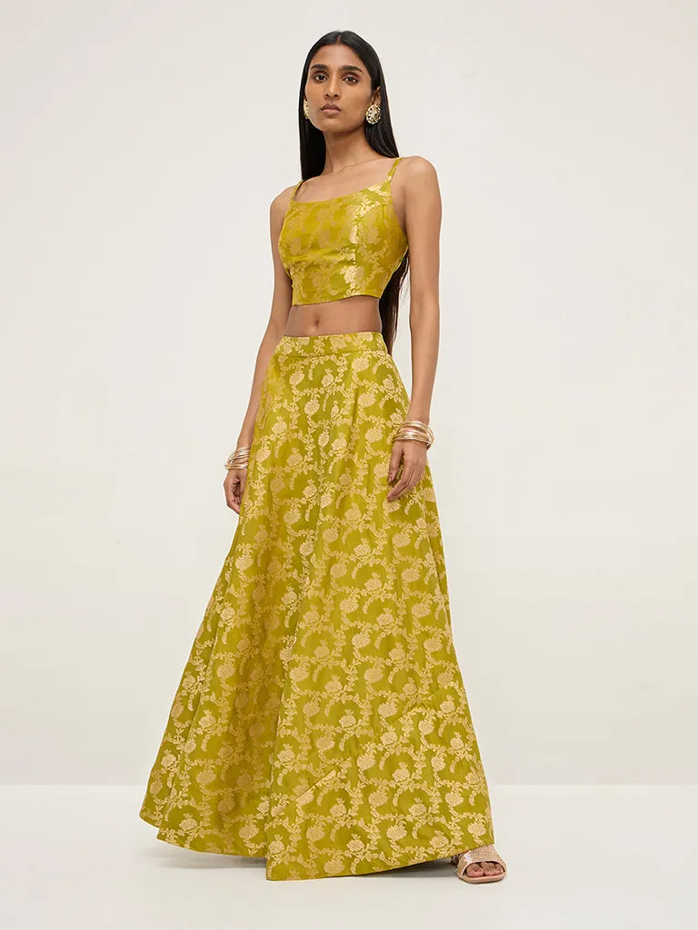 Vark Green Brocade Blouse